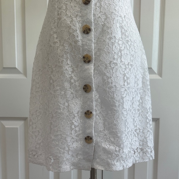 Abercrombie & Fitch White Lace Button-Down Mini Dress Size S - Picture 6 of 13